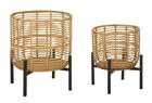 Mauro Ferretti Set Suport De Flori Rattan Cm Ø 41X47-33X39