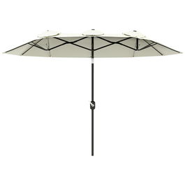 Outsunny Umbrelă de Grădină Dublă Înclinabilă la 45° cu Manivelă si 3 Orificii de Ventilație, 295x152x222 cm, Bej | Aosom Romania