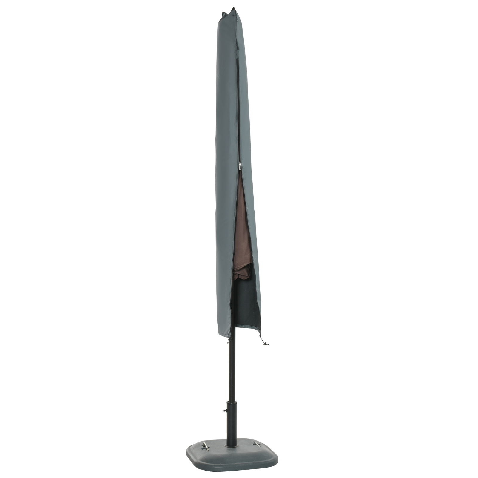 Outsunny Husă Impermeabilă pentru Umbrelă de Grădină cu Fermoar şi Şnur, 178x35/25 cm, Gri | Aosom Romania