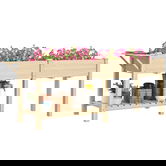 Outsunny Strat Înălțat de Grădină cu Masă Laterală, Raft Inferior și Orificii de Drenaj, 207x59x78 cm, Lemn Natural | Aosom Romania
