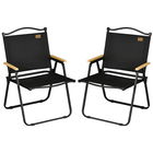 Outsunny Set 2 Scaune de Camping și Plajă Pliabile cu Cotiere, 54x59x78 cm, Negru | Aosom Romania