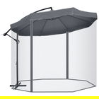 Outsunny Umbrelă de Soare cu Plasă de Țânțari, Deschidere cu Manivelă și Bază Transversală, 295x295x240 cm, Verde | Aosom Romania