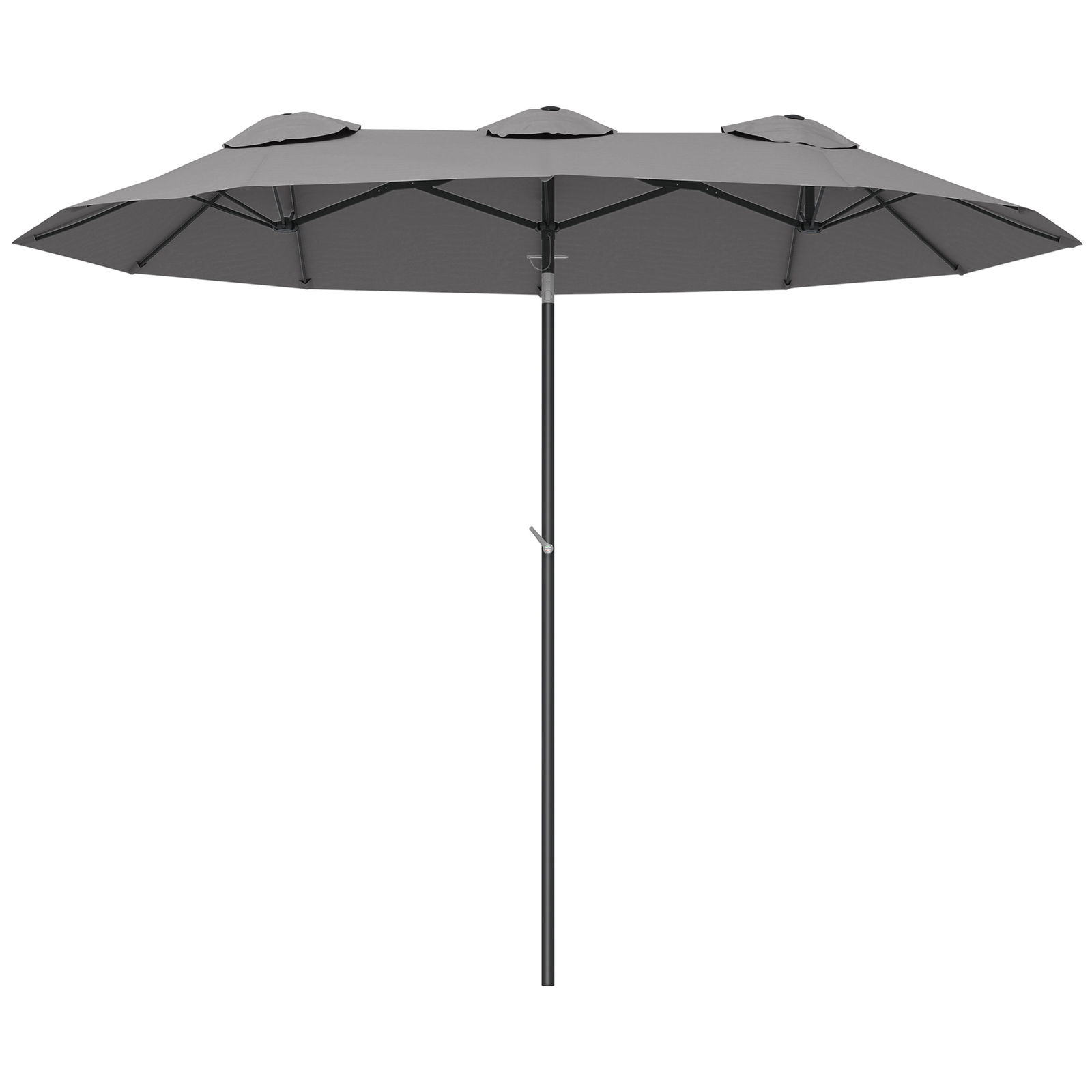 Outsunny Umbrelă de Grădină Dublă Înclinabilă la 45° cu Manivelă si 3 Orificii de Ventilație, 295x152x222 cm, Gri | Aosom Romania