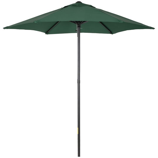 Outsunny Umbrelă de Grădină, Înclinabilă cu Orificiu de Ventilație și 6 Brațe, Ø196x204 cm, Verde | Aosom Romania