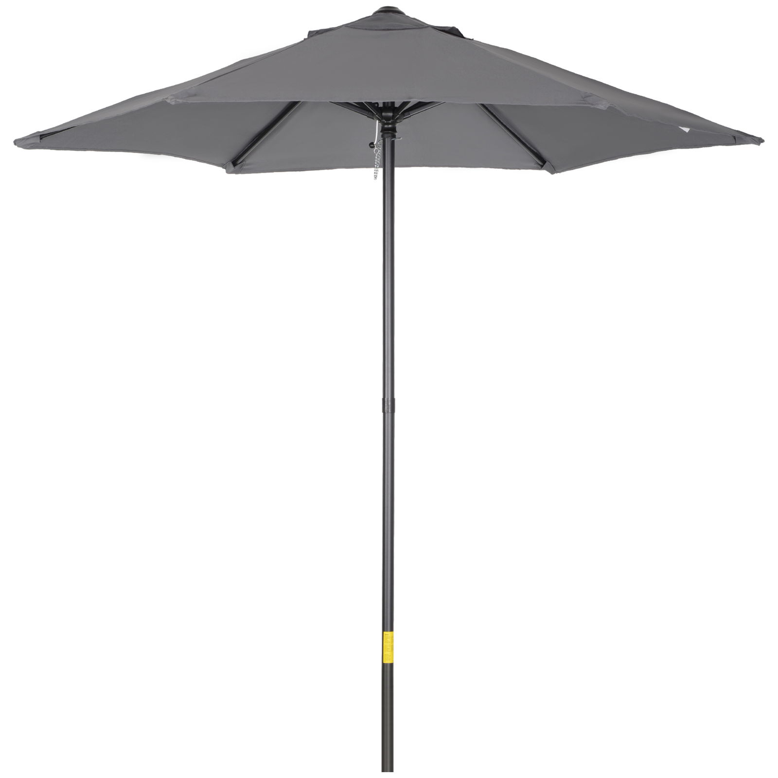 Outsunny Umbrelă de Grădină, Înclinabilă cu Orificiu de Ventilație și 6 Brațe, Ø196x204 cm, Gri | Aosom Romania