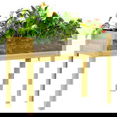 Outsunny Strat Înălțat de Grădină din Lemn cu Panouri din Acril și Orificii de Drenaj, 110x50x80 cm, Lemn Natural | Aosom Romania