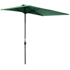 Outsunny Umbrelă Semicirculară de Perete cu Deschidere cu Manivelă şi Orificii de Ventilaţie, 230x130x245 cm, Verde | Aosom Romania