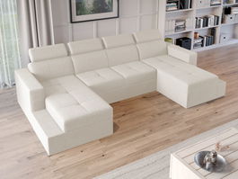 Coltar U Extensibil Paloma plusat aspect lana alba