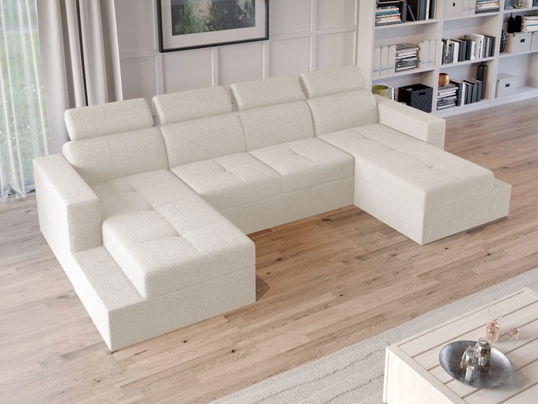 Coltar U Extensibil Paloma plusat aspect lana alba