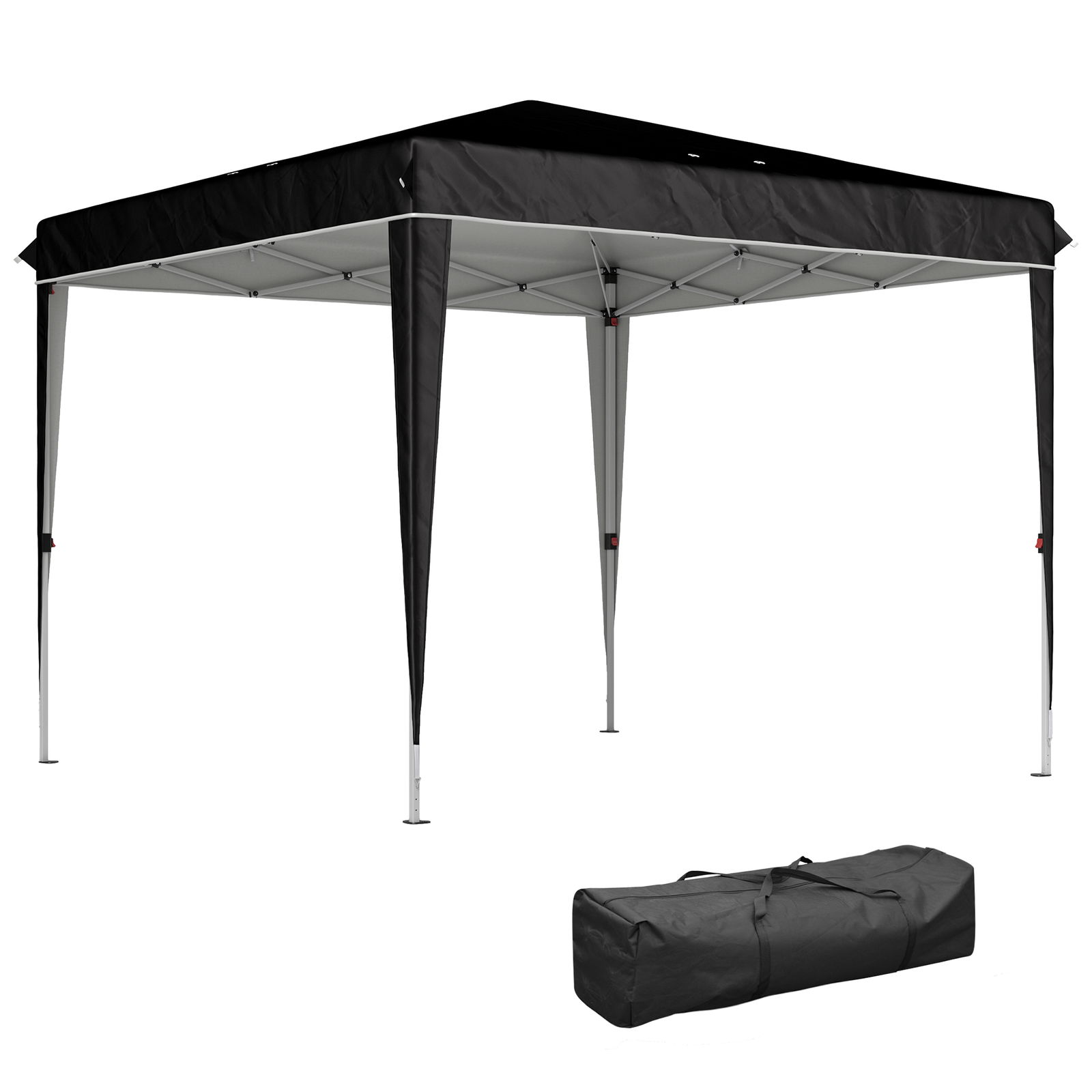 Outsunny Pavilion Pliabil cu Înălțime Reglabilă și Geantă de Transport, 300x300x273 cm, Negru | Aosom Romania