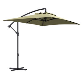 Outsunny Umbrelă Suspendată cu Orificii de Ventilaţie, Bază în Cruce şi Manivelă, 3x2 m, Bej | Aosom Romania