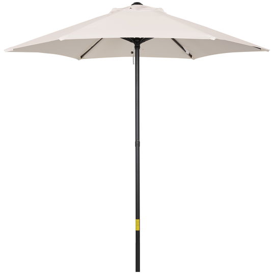 Outsunny Umbrelă de Grădină Înclinabilă cu Orificii de Ventilație și 6 Spițe din Aluminiu, 2x2 m, Alb Crem | Aosom Romania