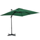 Outsunny Umbrelă de Grădină cu Manivelă, Rotire la 360°, Orificii de Ventilație și Parasolar Reglabil, 2.5x2.5 m, Verde | Aosom Romania