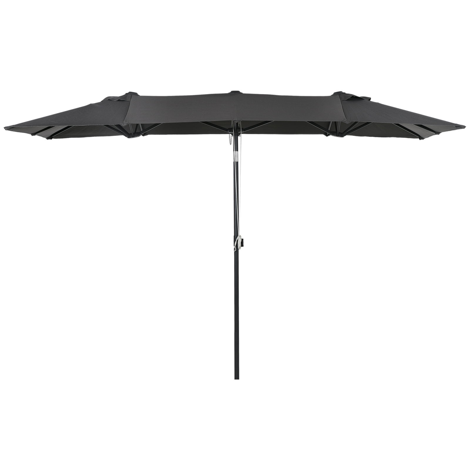 Outsunny Umbrelă de Grădină Dublă Înclinabilă și Reglabilă în Înălțime, 295x150x170-214 cm, Gri | Aosom Romania