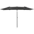 Outsunny Umbrelă de Grădină Dublă Înclinabilă și Reglabilă în Înălțime, 295x150x170-214 cm, Gri | Aosom Romania