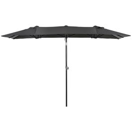 Outsunny Umbrelă de Grădină Dublă Înclinabilă și Reglabilă în Înălțime, 295x150x170-214 cm, Gri | Aosom Romania