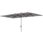 Outsunny Umbrelă Dublă de Grădină cu Manivelă și 12 Spițe din Aluminiu și Poliester, 4.5x2.6 m, Gri Închis | Aosom Romania