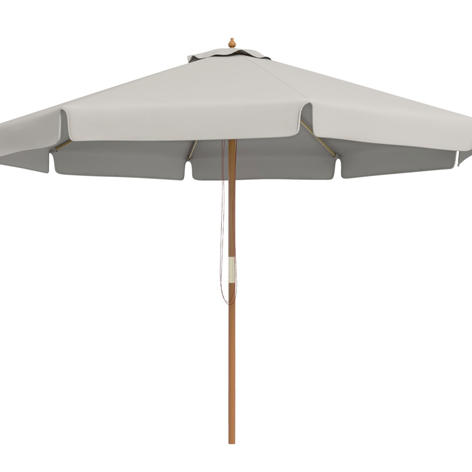 Outsunny Umbrelă de Grădină cu Corzi, Deschidere Reglabilă și Orificii de Ventilație, Ø325x250 cm, Gri | Aosom Romania
