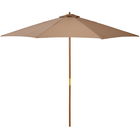 Outsunny Umbrelă de Grădină cu Șnur și Deschidere Reglabilă, Ø300x250 cm, Kaki | Aosom Romania