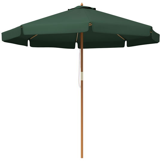 Outsunny Umbrelă de Grădină cu Corzi, Deschidere Reglabilă și Orificii de Ventilație, Ø325x250 cm, Verde | Aosom Romania