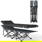 Outsunny Pat de Camping Pliabil cu Tetieră Înclinată și Saltea Detașabilă, 68x196x37 cm, Negru | Aosom Romania