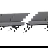 Outsunny Canapea de Grădină 3 în 1 Convertibilă și Reglabilă în 5 Poziții cu Perne, 180x63.5x68 cm, Gri | Aosom Romania