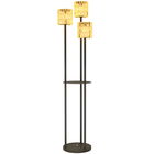 Outsunny Lampă de Exterior cu 3 Lumini, Raft Central și Bază Rotundă, Ø37x144 cm, Negru | Aosom Romania