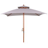 Outsunny Umbrelă de Grădină cu Sistem cu Coardă și Parasolar cu 2 Niveluri, 300x300x297 cm, Gri | Aosom Romania