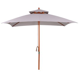Outsunny Umbrelă de Grădină cu Sistem cu Coardă și Parasolar cu 2 Niveluri, 300x300x297 cm, Gri | Aosom Romania