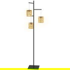 Outsunny Lampă de Exterior Solară cu 3 Lumini în Stil Boho cu Bază Pătrată, 45x45x178 cm, Negru | Aosom Romania