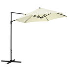 Outsunny Umbrelă de Grădină cu Rotație la 360°, Braț cu Bază în Cruce și Orificiu de Ventilație, Ø256x245 cm, Bej | Aosom Romania