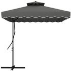 Outsunny Umbrelă Soare 2,5m Volane Duble Cruce | Aosom Romania