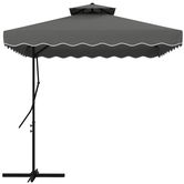 Outsunny Umbrelă Soare 2,5m Volane Duble Cruce | Aosom Romania