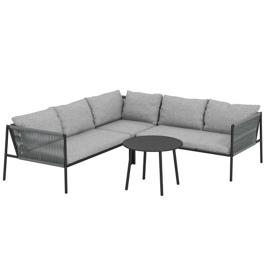 Outsunny Set Grădină Modular 5 Locuri Gri Închis | Aosom Romania