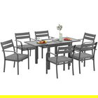 Outsunny Set de Grădină cu Masă Extensibilă și 6 Scaune Stivuibile Gri | Aosom Romania