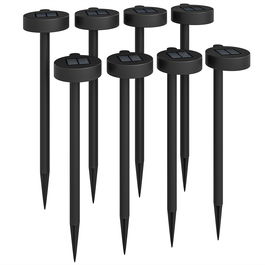 Outsunny Set 8 Lămpi de Exterior cu Energie Solară și Iluminare LED Negru | Aosom Romania