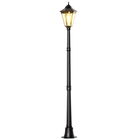 Outsunny Stâlp Solar de Grădină cu Lumină LED și Senzor de Mișcare, Negru | Aosom Romania