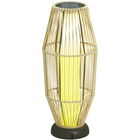 Outsunny Lampă Solară de Grădină cu Iluminare LED din Rattan, Gri | Aosom Romania