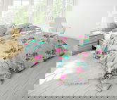 Set Alcam, Rose, perna microfibra 50x70 cm si pilota matlasata 140x200 cm