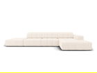 Coltar dreapta 5 locuri, Jennifer-140, Micadoni Home, 341x166x70 cm, tesatura chenille din poliester, bej deschis