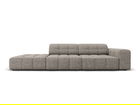 Canapea 3 locuri cotiera stanga, Jennifer-140, Micadoni Home, 262x102x70 cm, tesatura chenille din poliester, gri