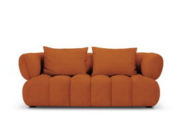 Canapea 2 locuri, Reese-192, Micadoni Home, 200x100x84 cm, catifea structurata, teracota