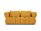 Canapea 2 locuri, Reese-192, Micadoni Home, 200x100x84 cm, catifea structurata, galben mustar
