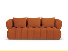 Canapea 3 locuri, Reese-192, Micadoni Home, 256x100x84 cm, catifea structurata, teracota