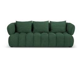 Canapea 3 locuri, Reese-192, Micadoni Home, 256x100x84 cm, catifea structurata, verde