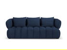 Canapea 3 locuri, Reese-192, Micadoni Home, 256x100x84 cm, catifea structurata, albastru inchis