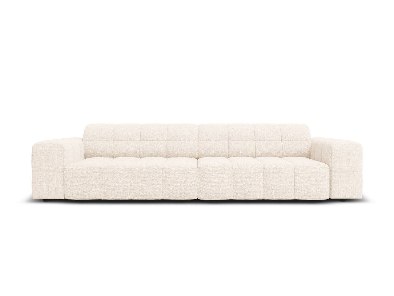 Canapea 4 locuri, Jennifer-140, Micadoni Home, 244x102x70 cm, tesatura chenille din poliester, bej deschis