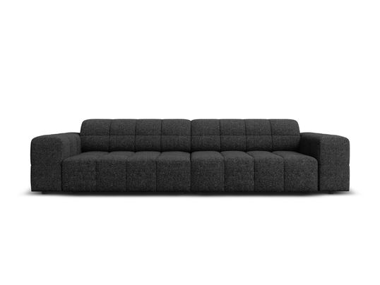 Canapea 4 locuri, Jennifer-140, Micadoni Home, 244x102x70 cm, tesatura chenille din poliester, negru