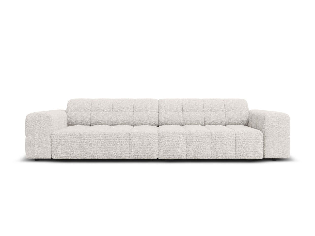Canapea 4 locuri, Jennifer-140, Micadoni Home, 244x102x70 cm, tesatura chenille din poliester, gri deschis