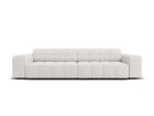 Canapea 4 locuri, Jennifer-140, Micadoni Home, 244x102x70 cm, tesatura chenille din poliester, gri deschis